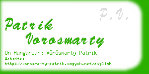 patrik vorosmarty business card