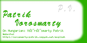 patrik vorosmarty business card